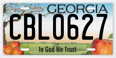 GA license plate CBL0627