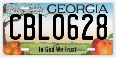 GA license plate CBL0628