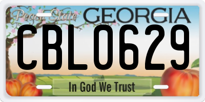 GA license plate CBL0629
