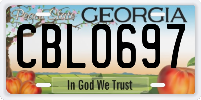 GA license plate CBL0697