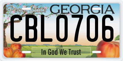 GA license plate CBL0706