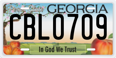 GA license plate CBL0709