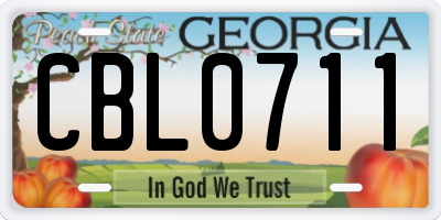 GA license plate CBL0711