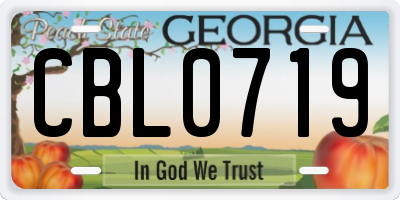 GA license plate CBL0719