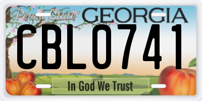 GA license plate CBL0741