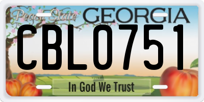 GA license plate CBL0751