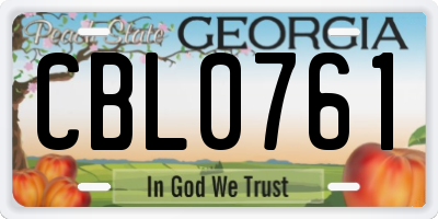 GA license plate CBL0761