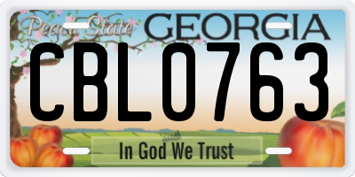 GA license plate CBL0763