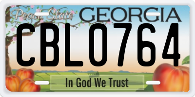 GA license plate CBL0764