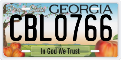 GA license plate CBL0766