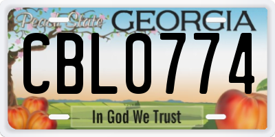 GA license plate CBL0774