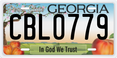 GA license plate CBL0779