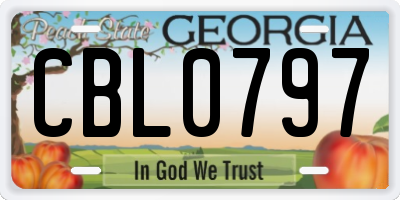 GA license plate CBL0797