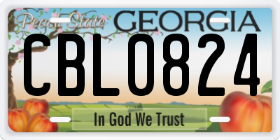 GA license plate CBL0824
