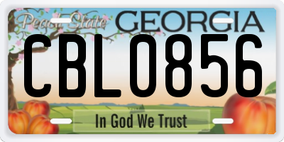 GA license plate CBL0856