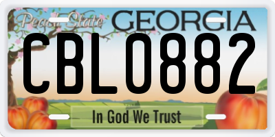 GA license plate CBL0882