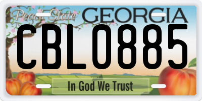 GA license plate CBL0885