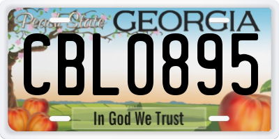 GA license plate CBL0895