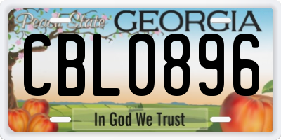 GA license plate CBL0896