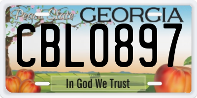 GA license plate CBL0897