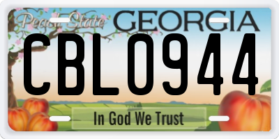 GA license plate CBL0944