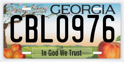 GA license plate CBL0976