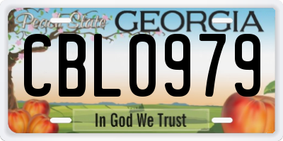 GA license plate CBL0979