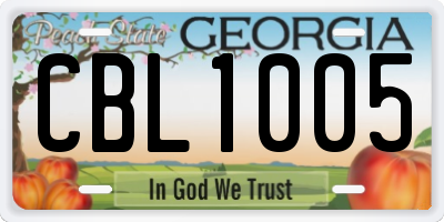 GA license plate CBL1005