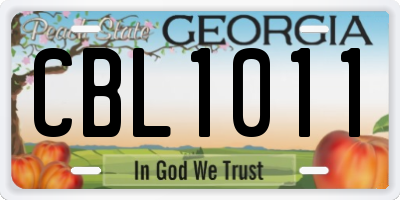 GA license plate CBL1011