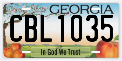 GA license plate CBL1035