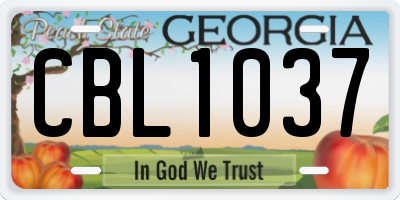 GA license plate CBL1037