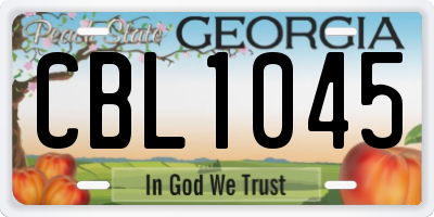 GA license plate CBL1045