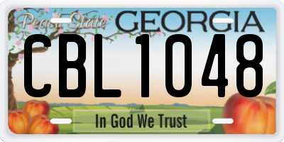GA license plate CBL1048