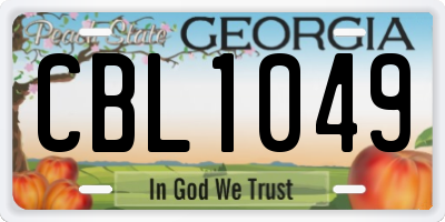 GA license plate CBL1049