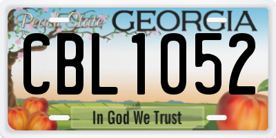 GA license plate CBL1052