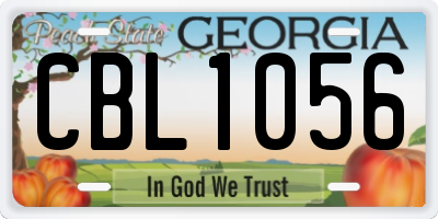 GA license plate CBL1056