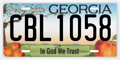 GA license plate CBL1058