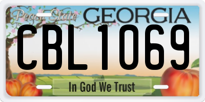 GA license plate CBL1069