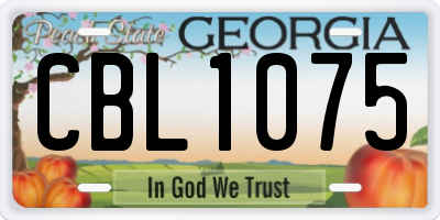 GA license plate CBL1075