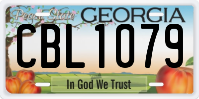 GA license plate CBL1079