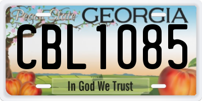 GA license plate CBL1085