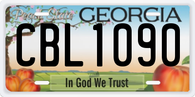 GA license plate CBL1090
