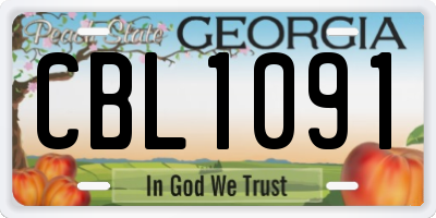 GA license plate CBL1091