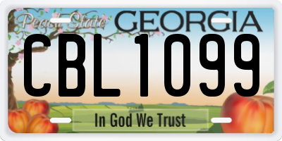 GA license plate CBL1099