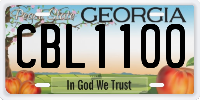 GA license plate CBL1100