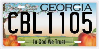GA license plate CBL1105