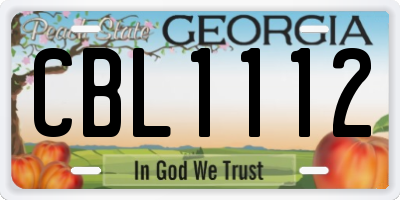 GA license plate CBL1112