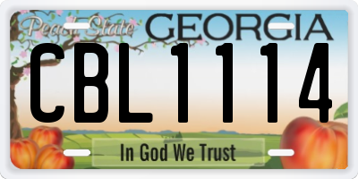 GA license plate CBL1114
