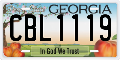 GA license plate CBL1119