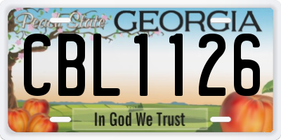 GA license plate CBL1126